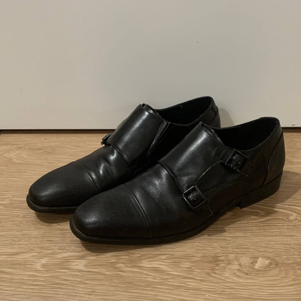 Kenneth Cole Reaction Black Double Monk Strap Shoes